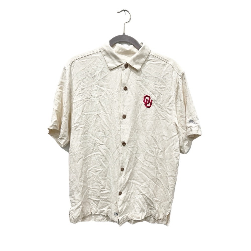 Tommy Bahama 100% Silk Oklahoma Sooners OU Camp Shirt Size Medium